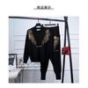 Womens Sequin Knit Sweater Slim Pants Set Loose Long Sleeve Top 2PCS Outfit