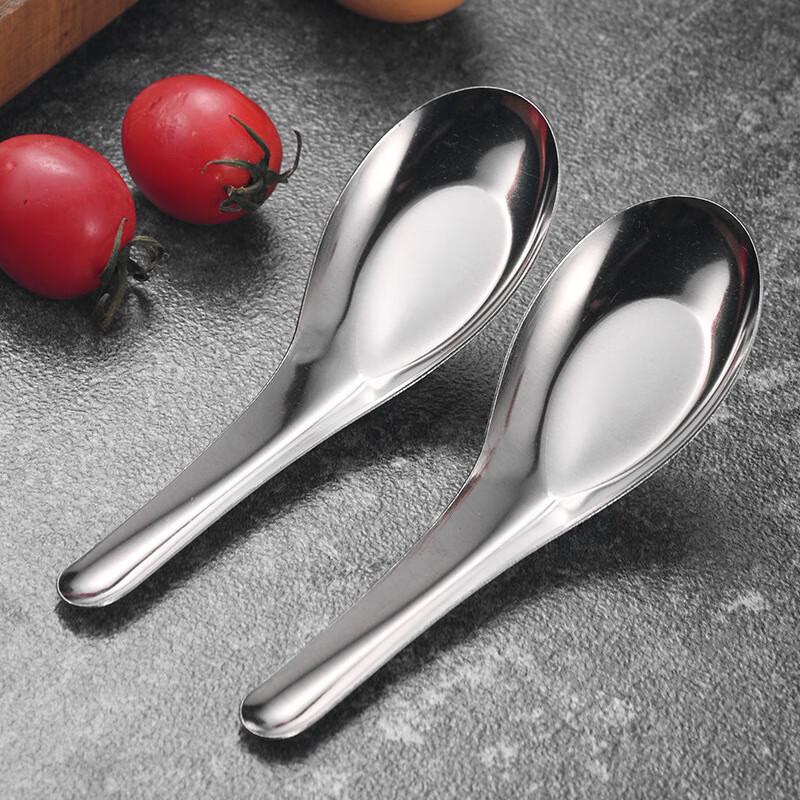 Lu Fenglai 304 Stainless Steel Deepened Flat-Bottom Soup Spoons