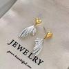 2024 Luxury 925 Silver Feather & Heart Stud Earrings for Women - High-End Niche Style