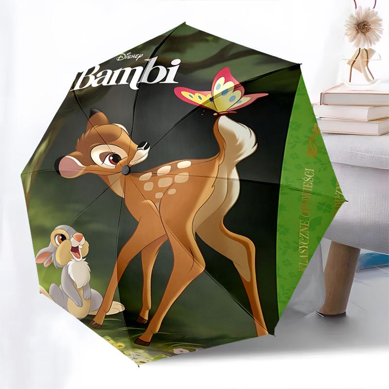Bambi und Klopfer Automatisches Öffnungs- und Schließschirm - 8 Speichen Tragbarer Faltschirm mit Kunststoffgriff, Geeignet für Freizeit und Hallo