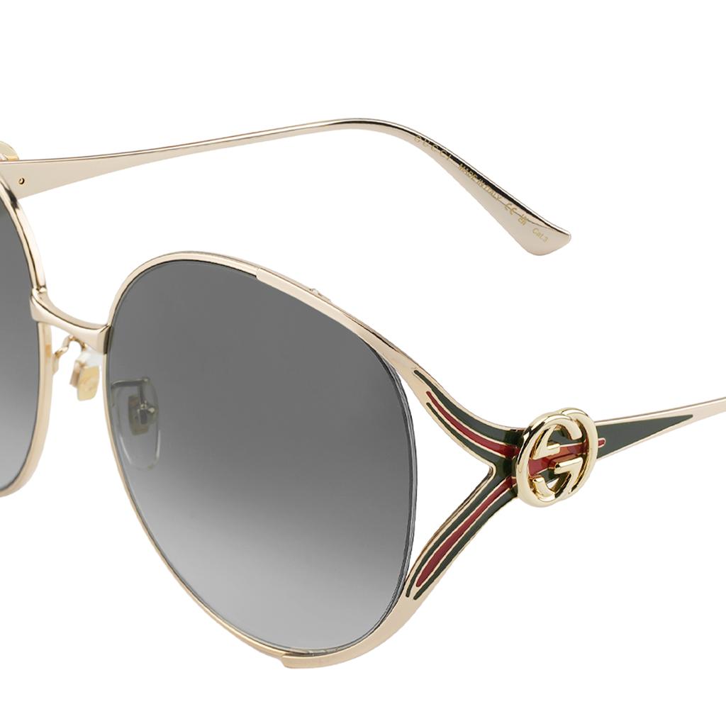 Gucci Logo Irregular Shape Sunglasses Women sunglasses Green GG0225S001