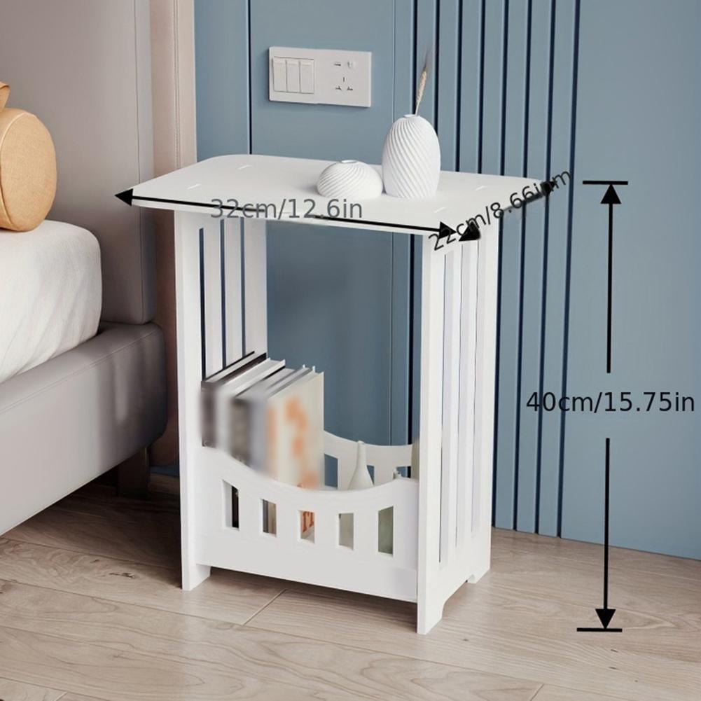 Stylish Rectangular Side Table with Storage for Bedroom or Living Room