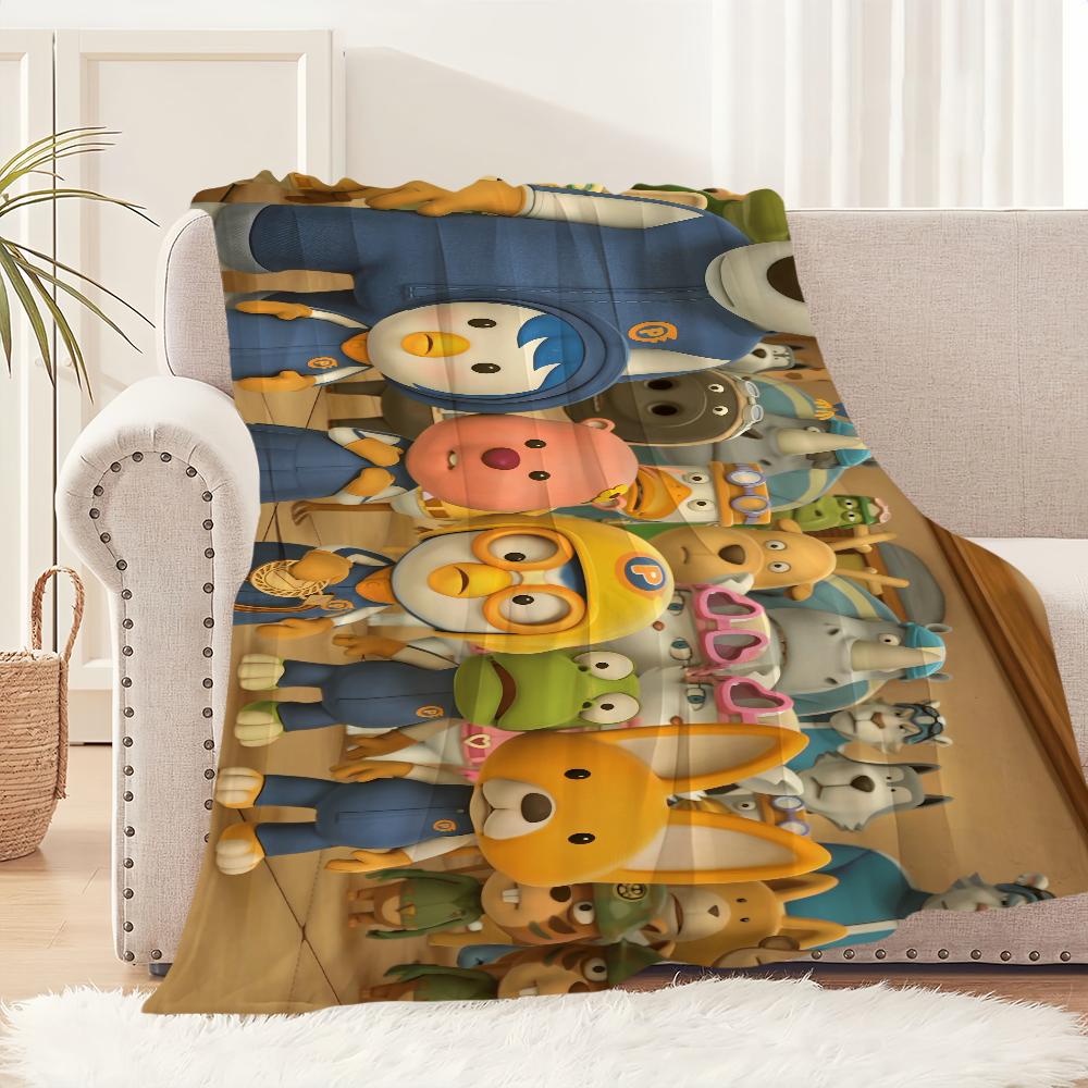 Cartoon Cute P-Pororos-S Penguin Blanket Travel Gift Comfort Warm Soft Plush Suitable For Sofa Living Room Office Bedroom