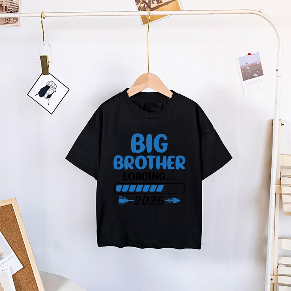 Big Brother Est 2026 Print Kids Shirts New Baby Announcement Clothes Big Brother T-shirt Baby Reveal Party Outfit Child Tee Tops