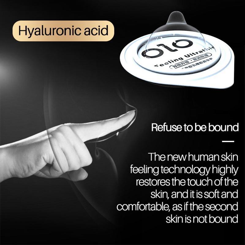 OLO001 Kondome, ultradünn, eng anliegend, 50 Stück, Hyaluronsäure, Gleitmittel, Kondome für Männer