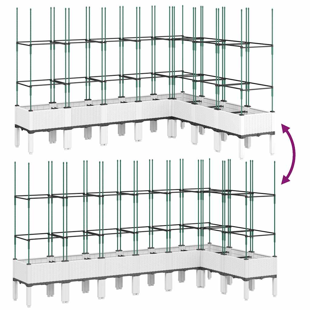 Planter with Trellis White 200 x 160 x 142.5 cm PP