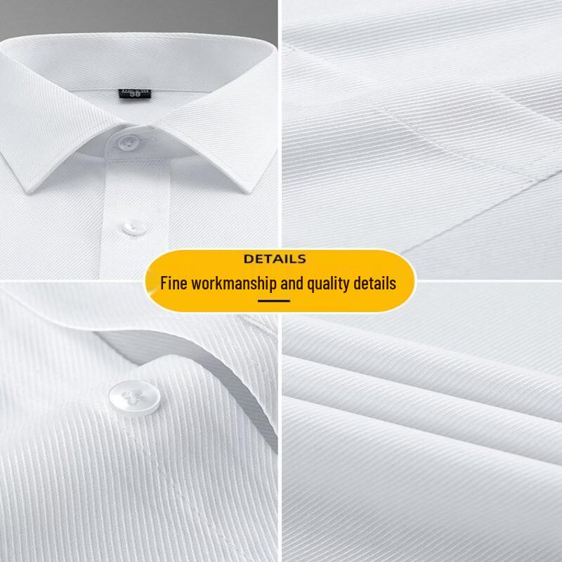 Shangqi Men's Long-Sleeved White Business Shirt
