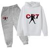 2024 Boys Spring and Autumn Football Idol CR7 clothing 2 hoodies + pantsuits Children 3-13 years old casual sportswear children