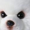 White Stuffed Toy Dog with Curled Tail Silky Soft Samoyed Cute