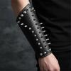 Gothic Punk Gauntlet Wristband With Alloy Rivet Studed Soft PU Leather Arm Bracer For Themed Parties And Cosplay Costume