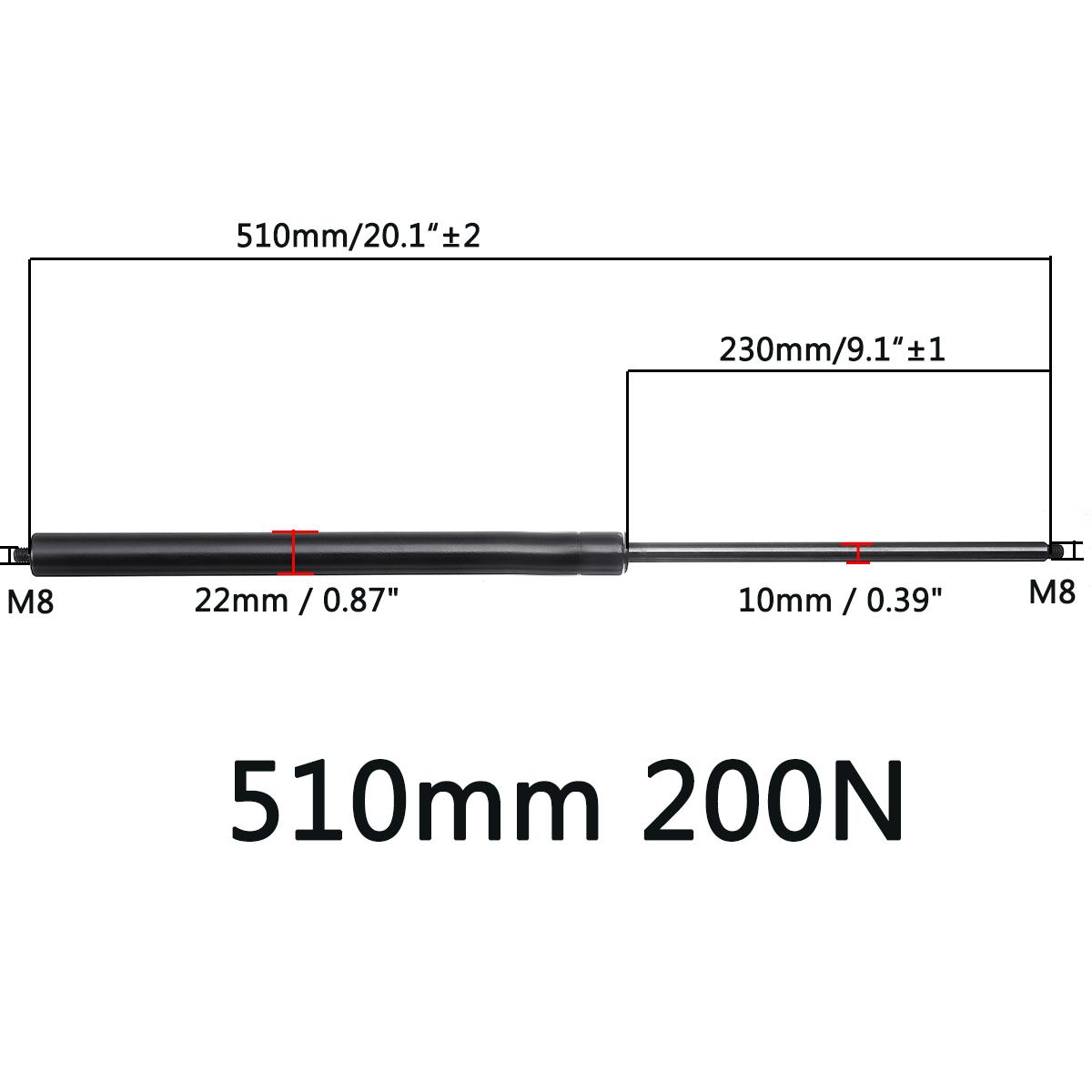 

1 шт. 100 Н 150 Н 200 Н 300 Н10 мм автомобильные газовые стойки газовая пружина капот 210-510 мм M8 опорный стержень амортизатор подъемник для окна кровати автофургона автобуса каравана 510mm