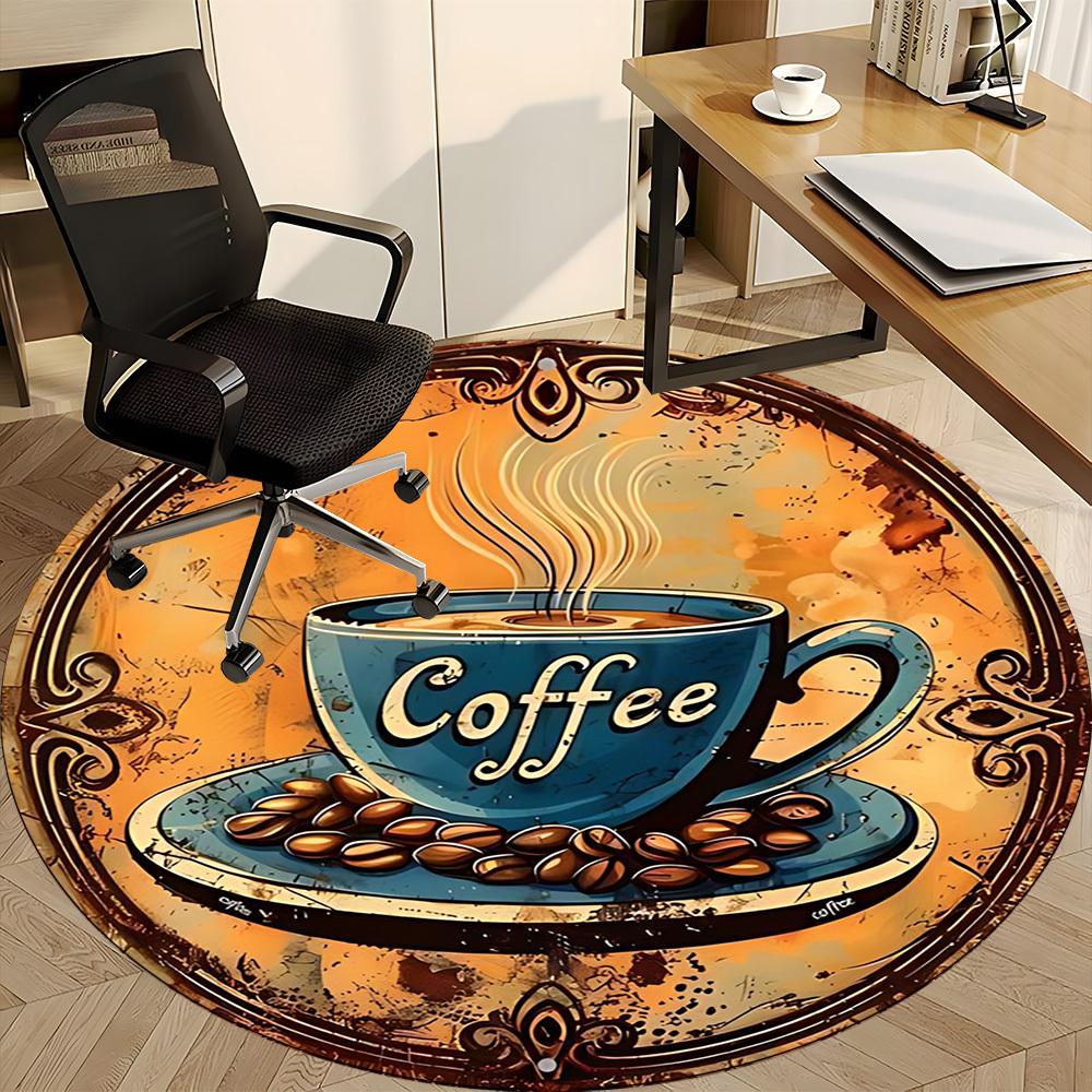1pc Coffee Beans Chair Carpet for Office - Durable, Ideal for Chair Mats, Stylish & Functional Decorative Rug yy260130013