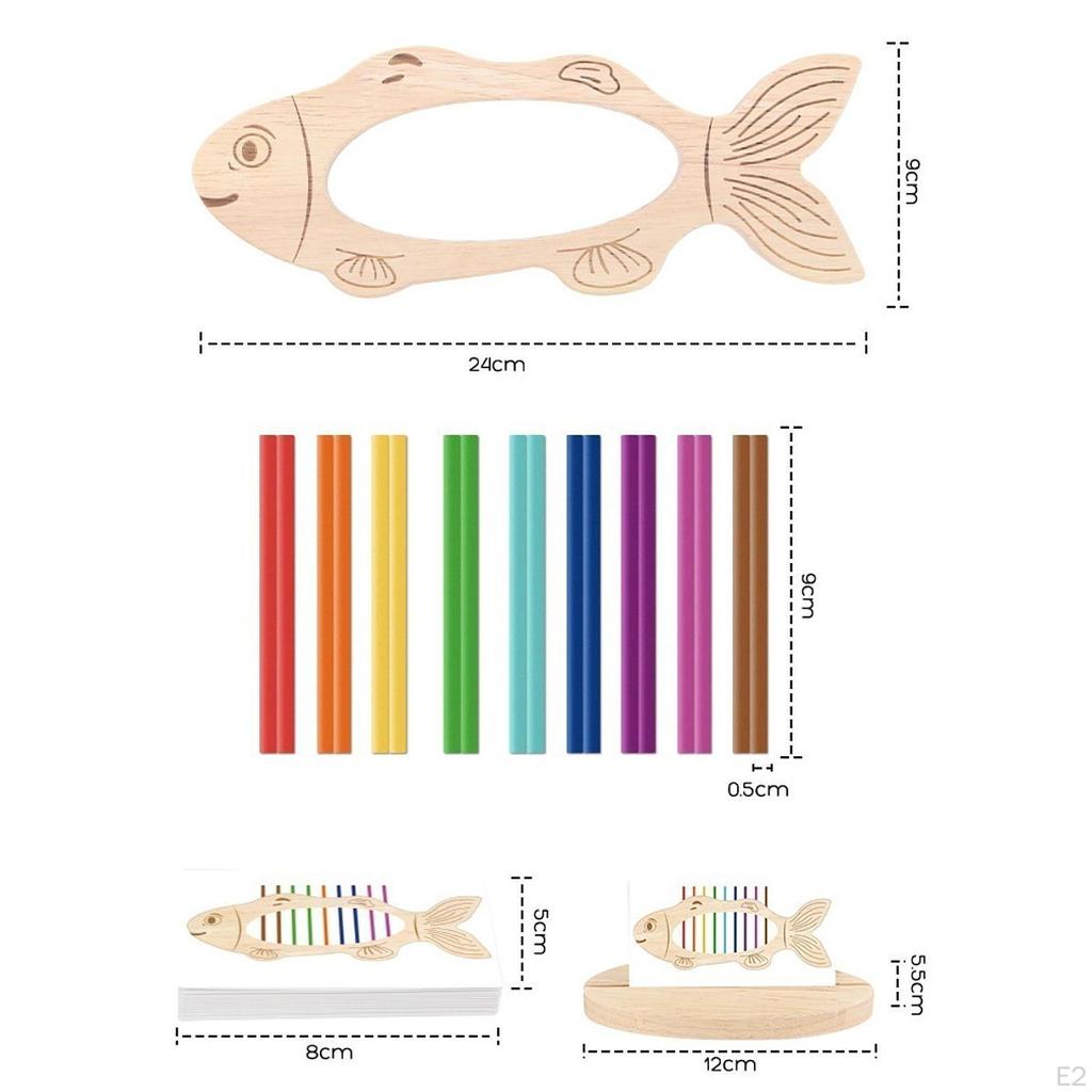 Wooden Fishbone Matching Toy,Fine Motor Early Education Toy Developmental Game Sensory for
