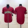 Mens Embroidered Baseball Jersey Short Sleeve Loose Fit Sport Top Mexico Team 56 Green Red