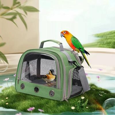 Breathable Portable Parrot Travel Bag with Tray Pet Handbag Parrot Carrier Bag  Pet Supplies