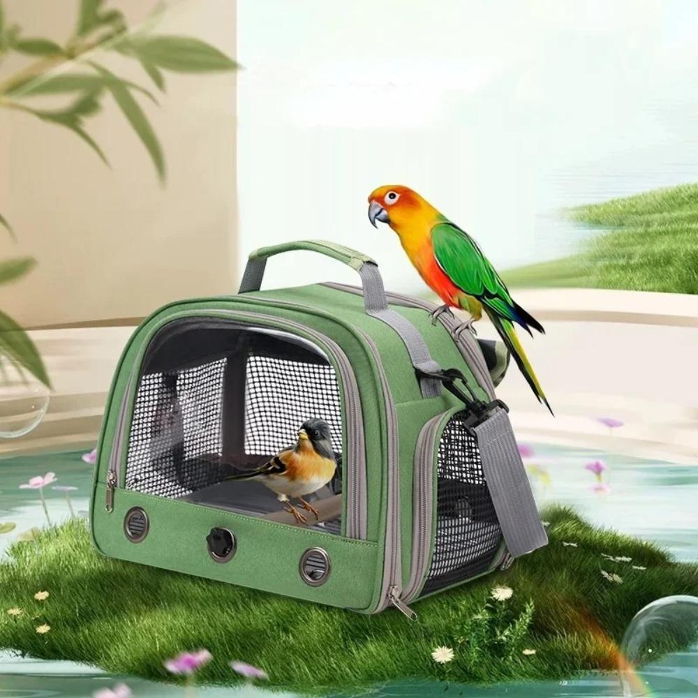 Breathable Portable Parrot Travel Bag with Tray Pet Handbag Parrot Carrier Bag Pet Supplies
