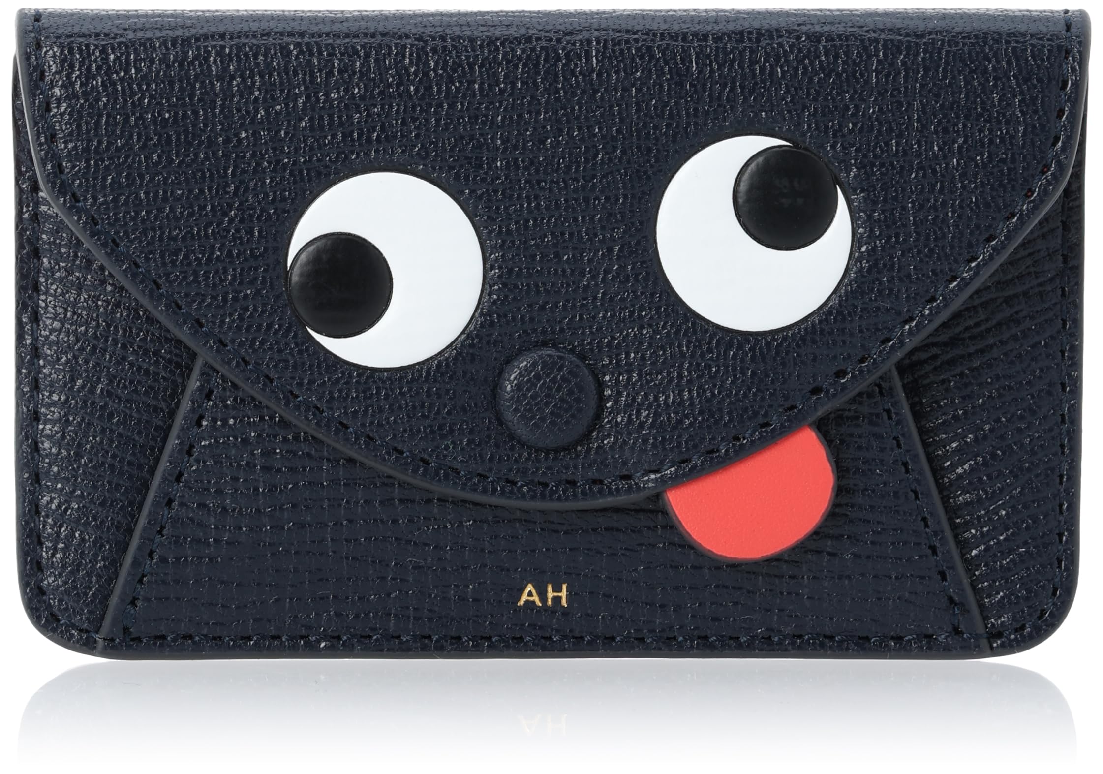 

Наклейка на кошелек-конверт для карт Zany в цвете Grainy Capra Marine [Any Hindmarch] для женщин [Товар]