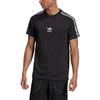 Adidas Originals Striped Logo Micro Label Round Neck Casual Short Sleeve T-Shirt Men Tops Black GK1963