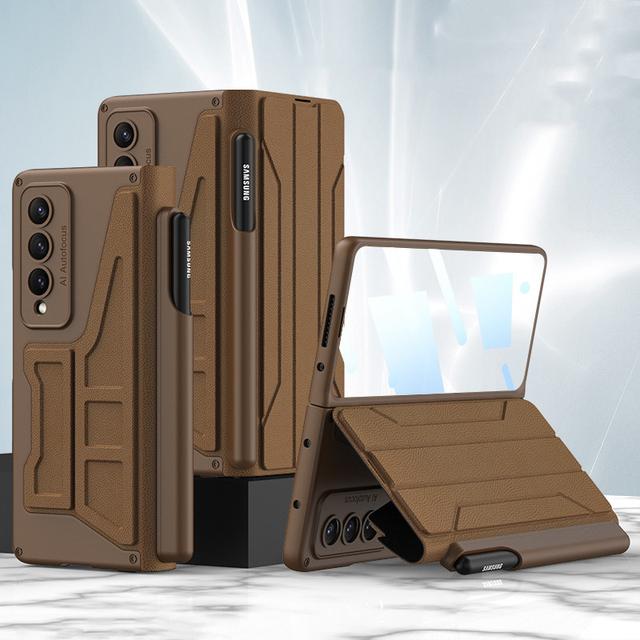 Rüstung abnehmbare S Pen Slot Halter Abdeckung für Samsung Galaxy Z Fold4 Fall mit gehärtetem Film Anti-Fall Fundas (Kein S Pen )Für Zfold4