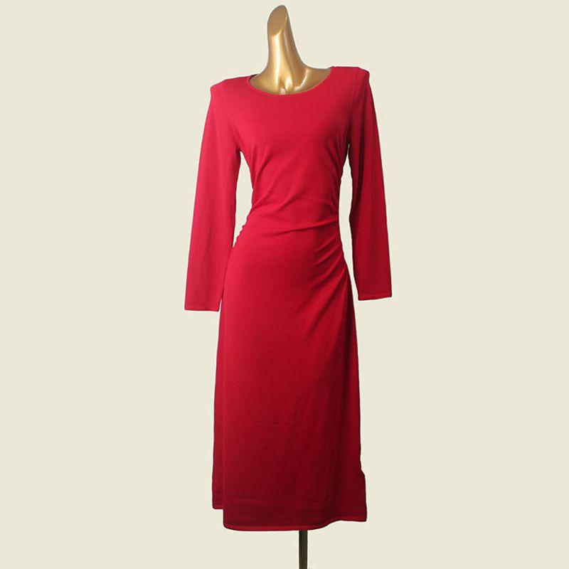 

Испанское облегающее талию элегантное платье светской львицы красного цвета, оригинальный заказ внешней торговли, платье, делающее фигуру стройнее Red M