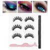 3 Pairs False Eyelashes Liquid Eyeliner Tweezers Set Waterproof Eye Makeup Tools3D-03