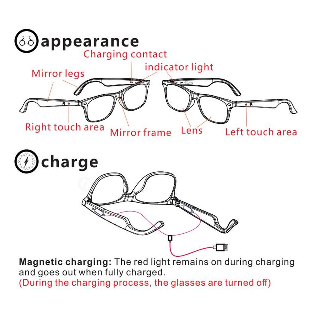 AI Translator Glasses Bluetooth 134 Languages Real Time Translation Blue Lights Blocking Smart Glasses for Travel Sports Music and Calls