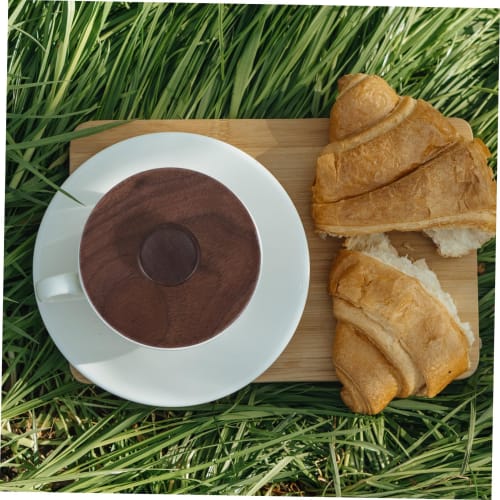 LABRIMP Nuts Wooden Cup Cover for Drinks, Coffee Mug Lid, Sealing Lid Button, Wooden Water Cup Lid, Mug Cover, Cup