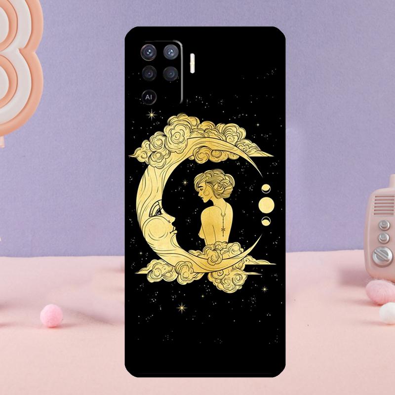 Sun Moon Art Phone Case For Oppo A38 A18 A58 A78 A98 A79 A40 A60 A80 A16 A76 A96 A15 A74 A94 A54 A77 A17 OPPO A91
