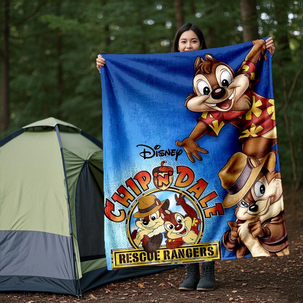 1pc, Disney Chip 'n Dale Rescue Rangers Blanket Soft Throw for Home Decor, Gift Idea for Family and Friend, Seasonal Use Blanket, Living Room, Travel