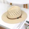 Spring and summer new men's top hat Panama straw hat sunshade sun protection beach hat women's summer jazz hat