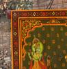 Retro Antique Wooden Window Panel Hand Painted Indian Religious Radha Krishna Frame