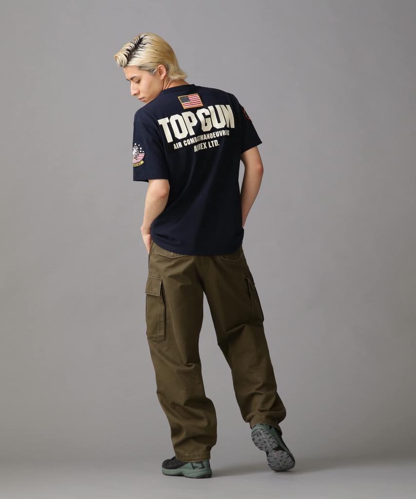 Avirex TOP GUN PATCH PRINT XL & T-SHIRT, Men's (120), Navy, 783-3934013
