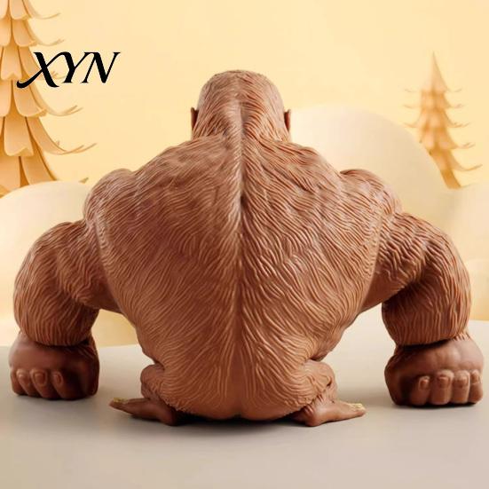 Kids Stress Relief Gadget Gorilla Squeeze Toy, Slow Rising Orangutan Fidget Portable Toy Anxiety Reduction Animal Shape Sensory for Adults Ball