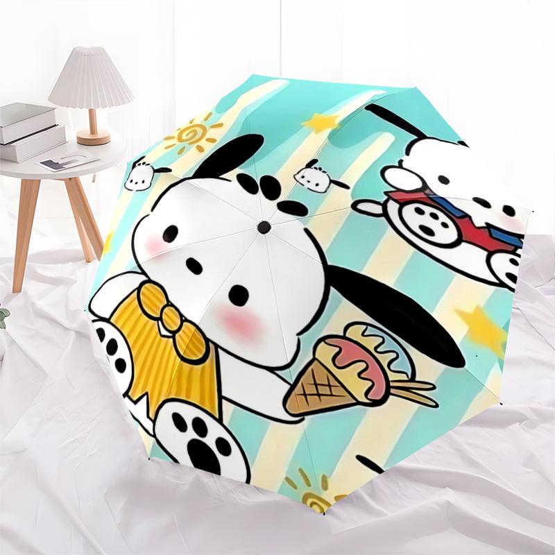 1pc Adorable Cartoon Character Ice Cream Cone Umbrella - Automatic Opening/Closing, Foldable Design, Outdoor Use, Festival Gift for Fans and Travelers