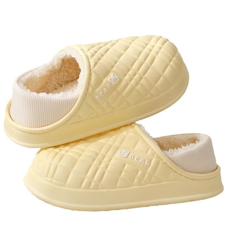 New waterproof cotton slippers men's autumn and winter indoor home thick bottom non-slip cotton drag women