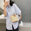 20 New Trend Crossbody Bucket Bag Small Fresh Handbag Student Woven Bag Beach Straw Bag Women