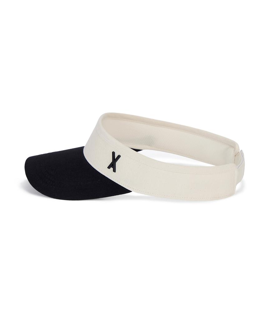 Bajal Studded Logo Two-Tone Sun Cap Black