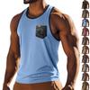 Men's Sport Sleeveless T-shirt Breathable Slim Undershirt Pocket Top Vest