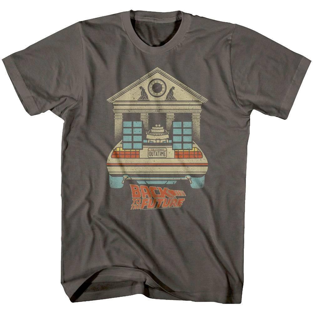 Back to The Future DeLorean at Clocktower Men T Shirt S