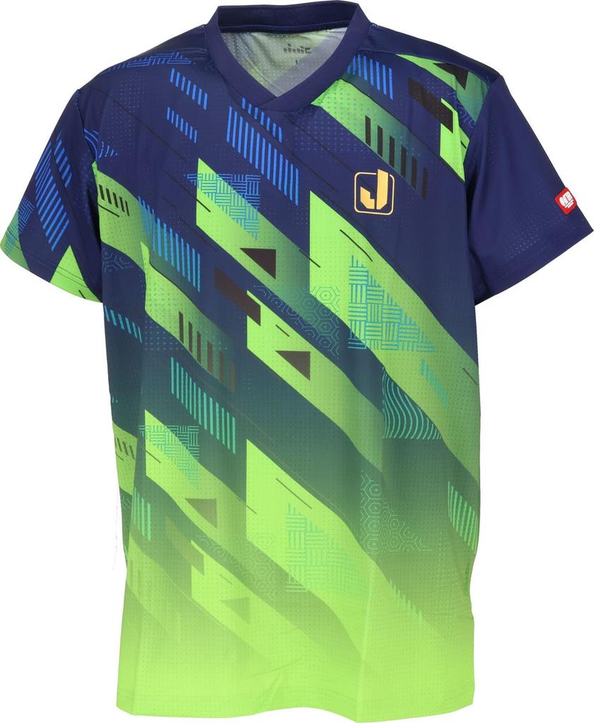 JUIC Galaxy-J Table Tennis Game Shirt, Officially Approved by the Japan Table Tennis Association (J.T.T.A.), Unisex, Navy Green (NG), Size L (5659)