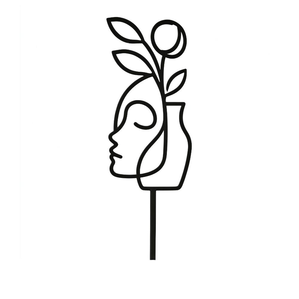 Abstract Figure Character Silhouette Plant Stand Moon Bird Garden Plant Trellis Indoor Plants