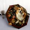 Dog pattern, automatic folding umbrella, portable and foldable design, 8 ribs, a Christmas or birthday gift.