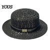 Fashionable Sun Hat for Holiday Women Wide Brim Straw Hat, with Retro Leather Belt, Lightweight Protection UV Foldable Breathable Travel Summer Beach
