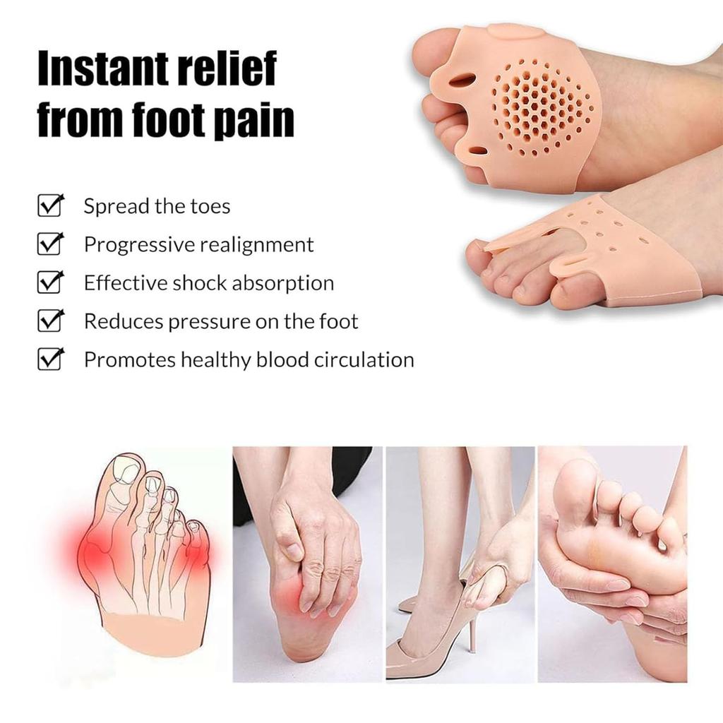 Silicone Toe Separators- Toe Separator for Women, Hallux Valgus Relief - Toe Straightener & Spacer for Women & Men