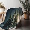 Tuniu Cozy Winter Forest Fleece Blanket for Sofa Bed Living Room Bedroom Decor Gift