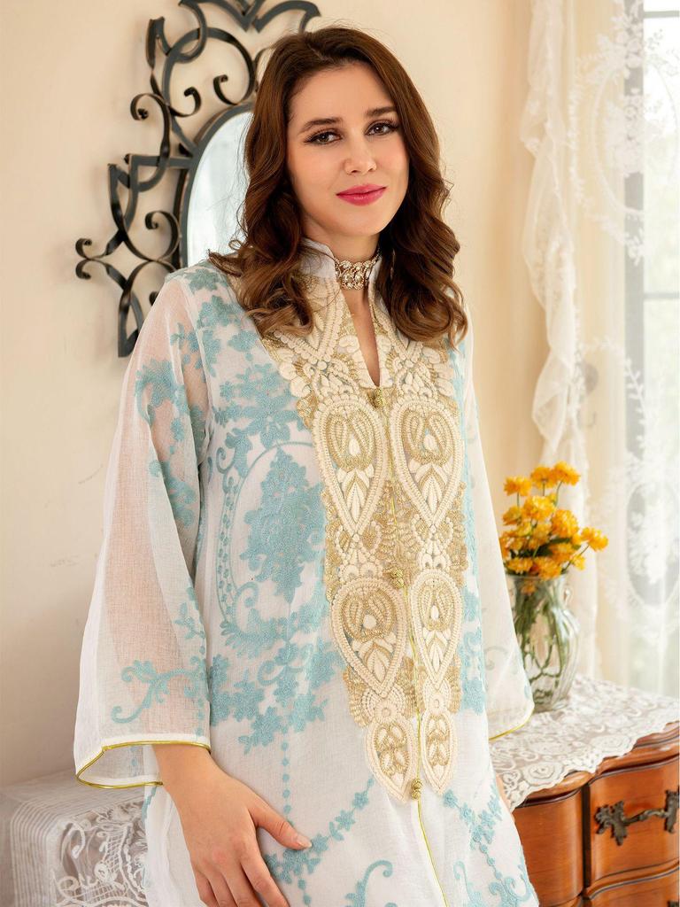 European & American Style Women's Arabian Evening Dress - Dubai Fashion Robe