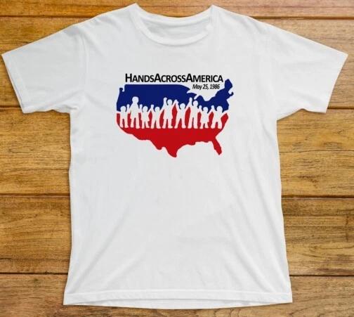 Футболка Hands Across America 794 Ретро 80-х Логотип Фильм Ужасов США Атлантический Тихий 4XL