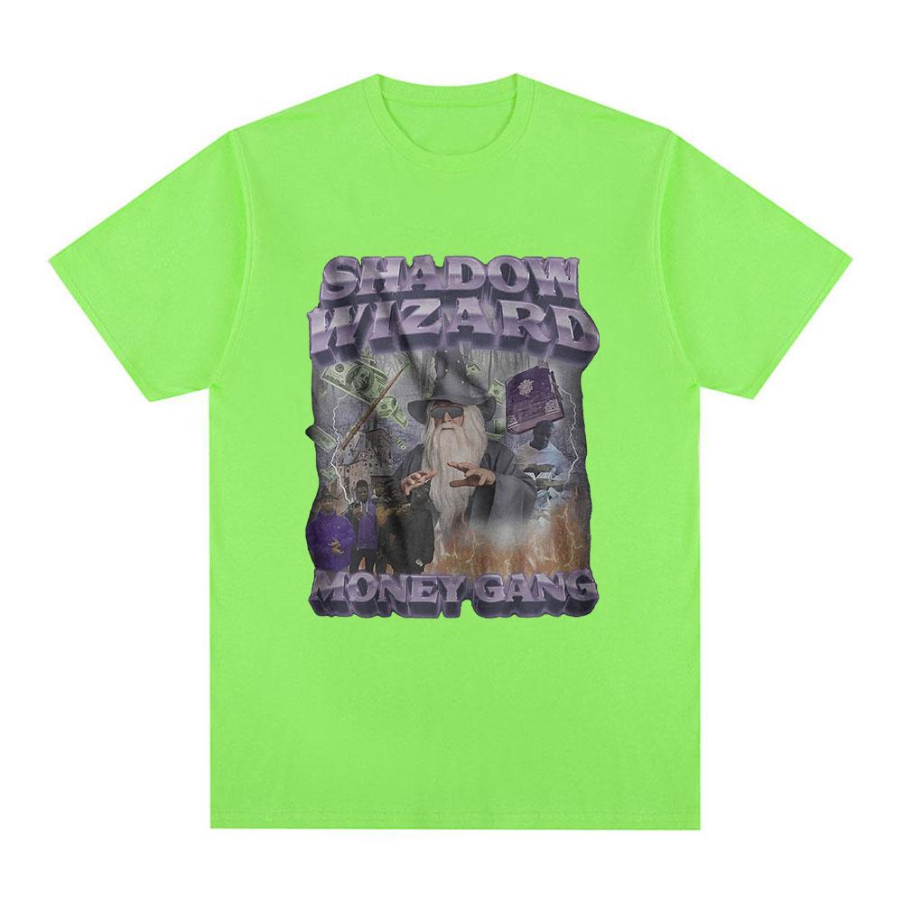 

Футболка с графическим мемом Shadow Wizard Money Gang, мужская модная винтажная футболка с коротким рукавом, 100% хлопок, повседневная футболка оверсайз 4XL