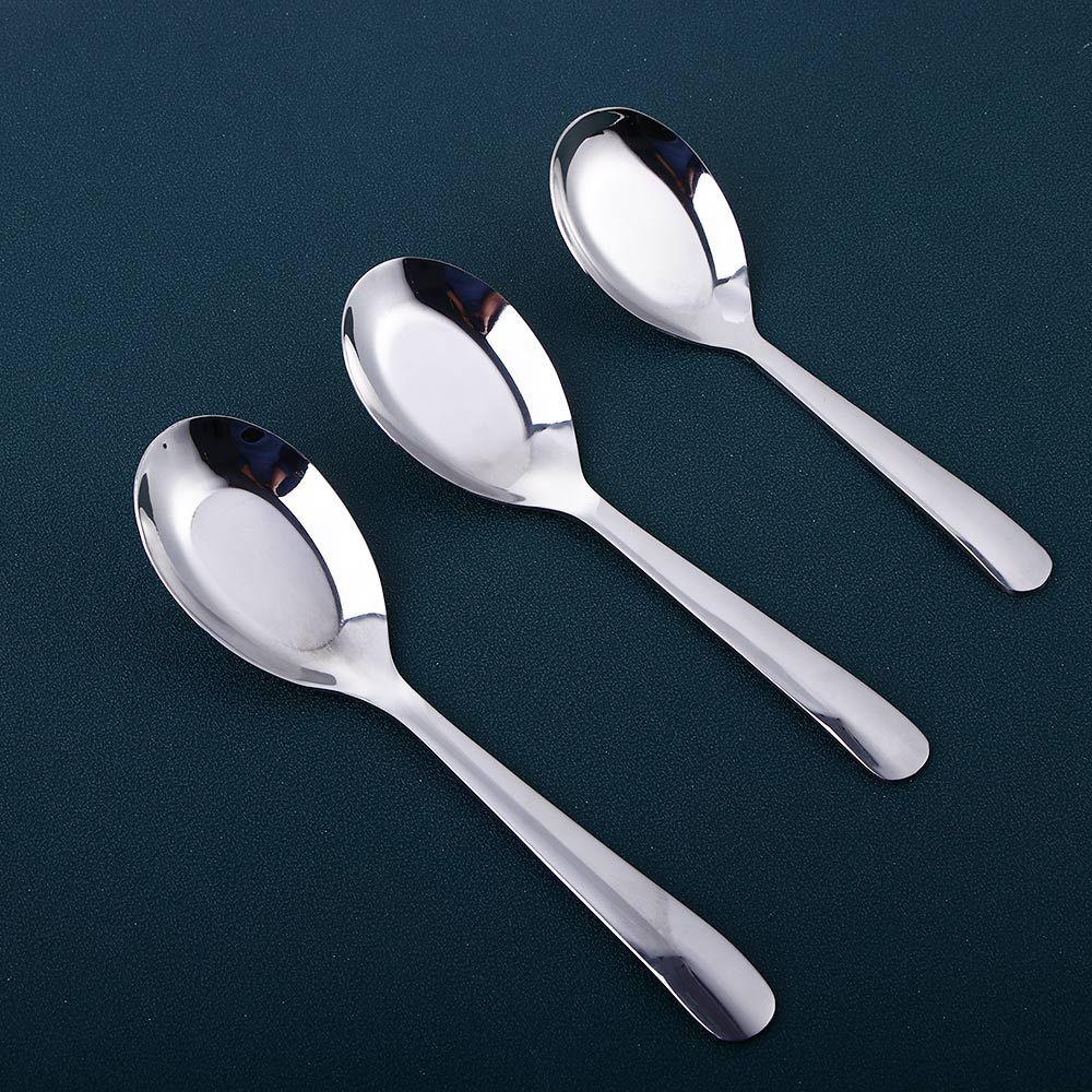 Stainless Steel Soup Spoon Chinese Stainless Steel Children's Rice Spoon Flat Spoon Kitchen Tableware