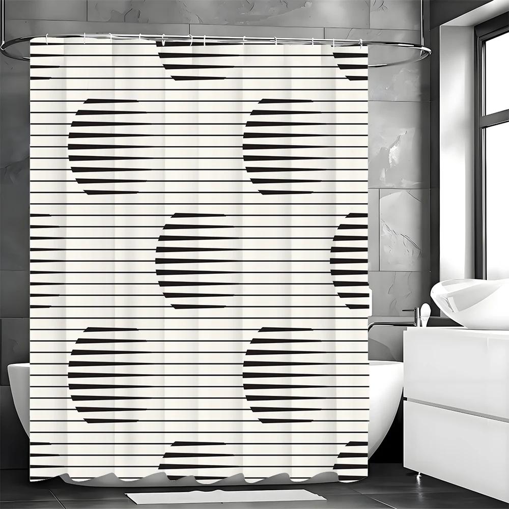 

Polka Dot Striped Shower Curtain, Bathroom Decorative Shower Curtain, Waterproof Shower Curtain With Hooks W60H190(CM)-1 Pcs